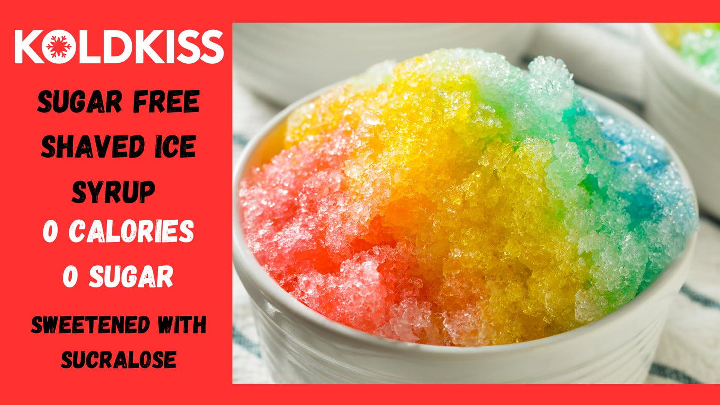Koldkiss Sugar Free Cherry Shaved Ice, Hawaiian Shaved Ice & Snow Cone Syrup - 16 Fl Oz Pints | Perfect For Parties, Milkshakes,