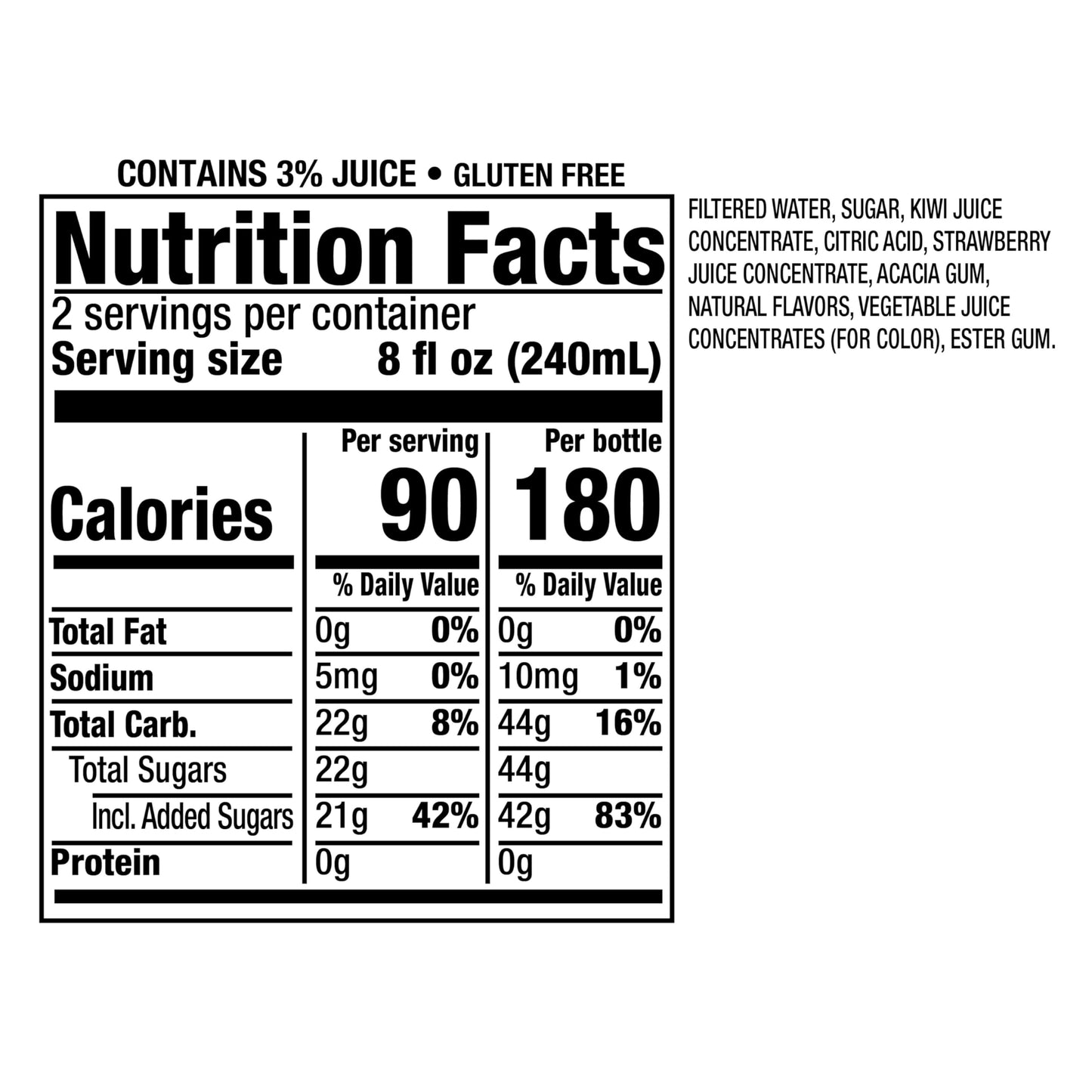 Snapple Kiwi Strawberry Juice Drink, 16 Fl Oz Recycled Plastic Bottle, Pack Of 12, All Natural, No Artificial Flavors Or Sweeten