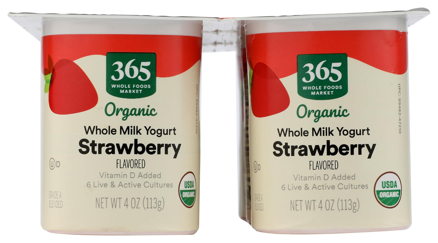 365 Everyday Value OG Strawberry Whole Milk Yogurt, 24 oz