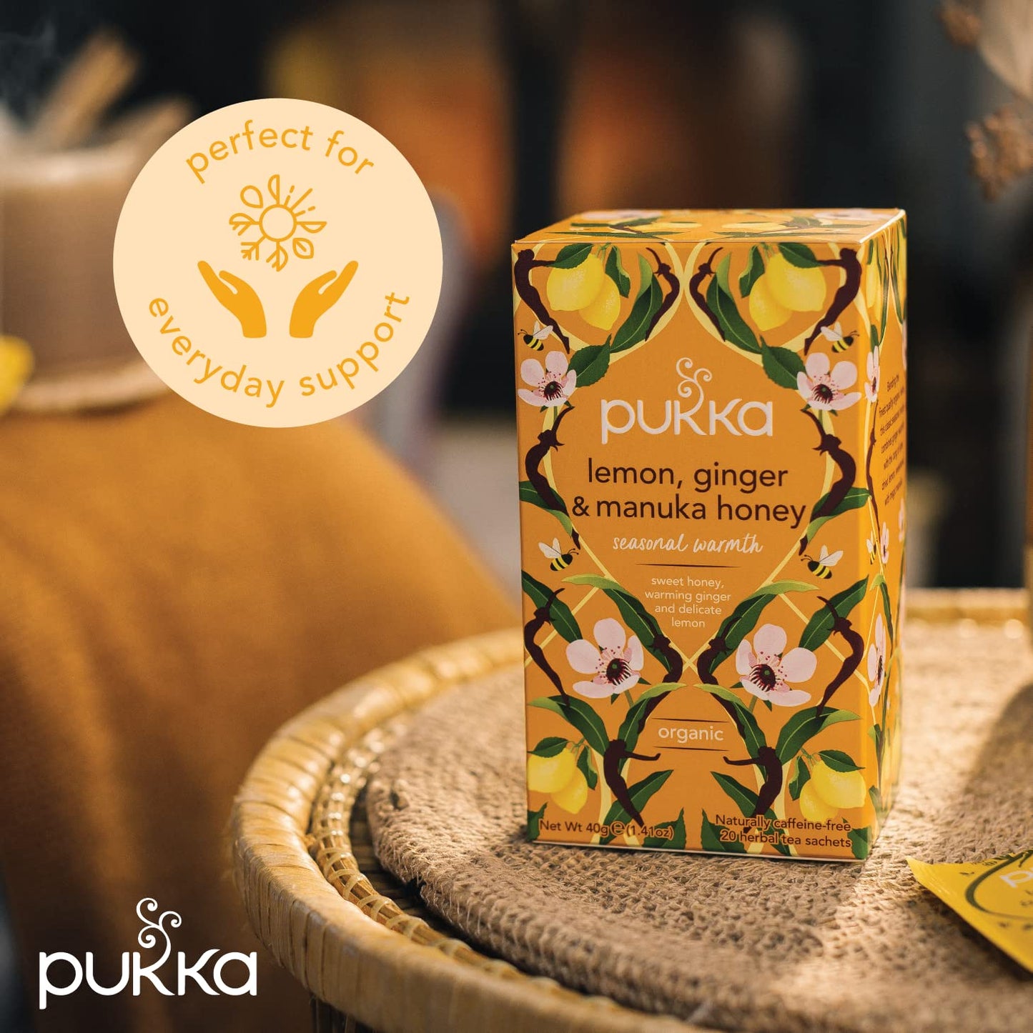 Pukka Lemon Ginger and Manuka Honey Tea, 20 Tea Bags