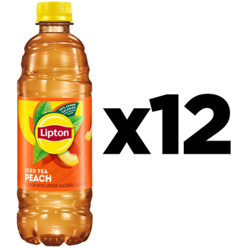 Lipton Peach Iced Tea, 16.9 Fl Oz Bottles, Pack of 12 - Refreshing Iced Beverage