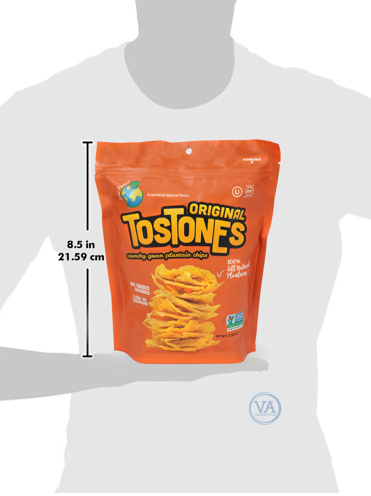 Tostones, Green Plantains, Re-Sealable Bag, Crunchy Chips, Plantains, Palm Oil And Salt, 3.53 Oz Per Unit, Original, 1 Pack,