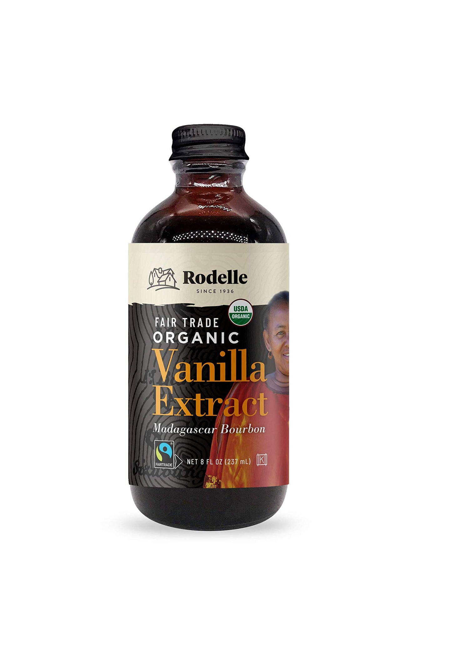 Rodelle Fair Trade Organic Pure Vanilla Extract 8 Oz
