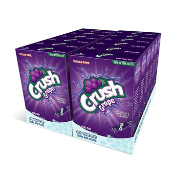Juicy Mixes Crush- Powder Drink Mix - Sugar Free & Delicious (Grape, 72 Sticks)