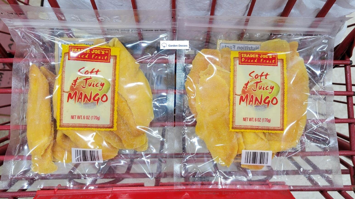 Trader Joes Dried Fruit Soft & Juicy Mango 6oz 170g (Two Bags)