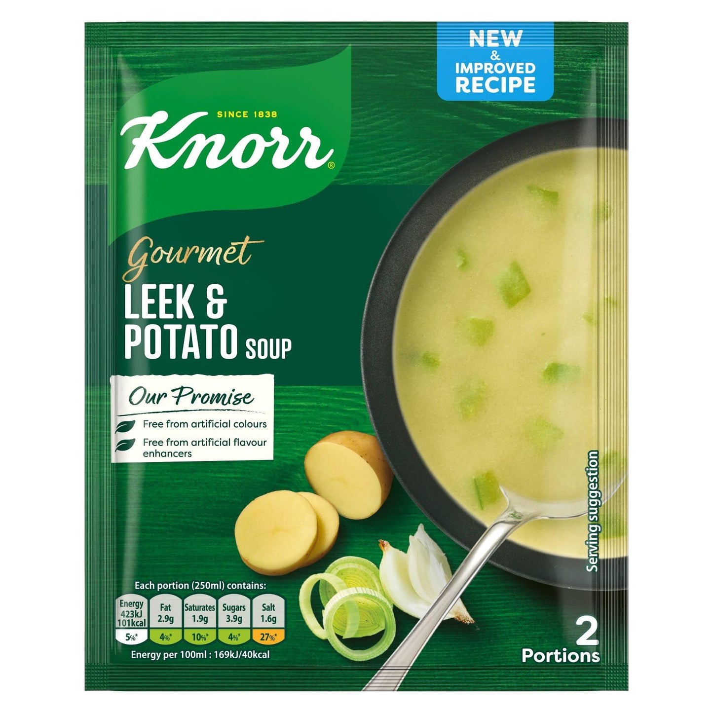 Knorr Gourmet Leek & Potato Packet Soup Mix 53g, Pack of 3 (3x1.87oz) Irish recipe
