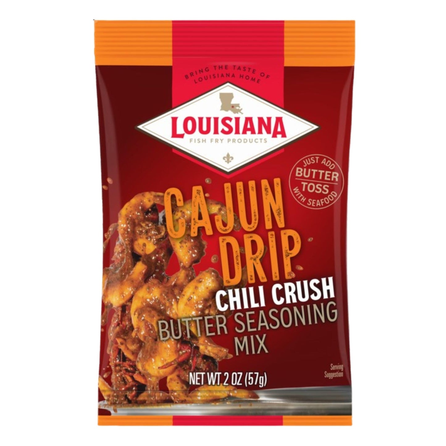 Louisiana Fish Fry Cajun Drip 2Oz Bag - Seafood Seasoned Butter Sauce - Elevate Your Boiled Seafood Game With Louisiana Fish Fry