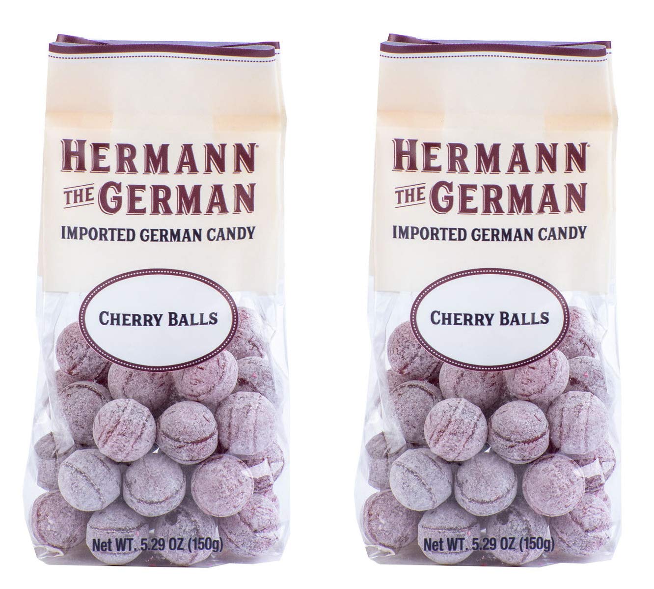 Hermann The German Hard Candy - Imported - Pack Of 2 (Cherry Balls)