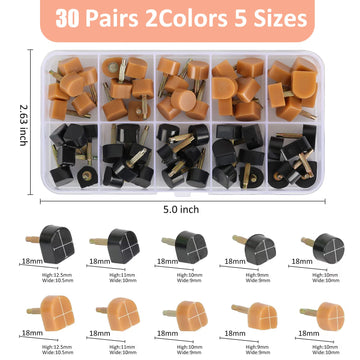 Yeham 30 Pairs Women'S High Heel Shoes Replacement Tips Pin, Round And Square Heel Repair Caps For Repairing Shoes