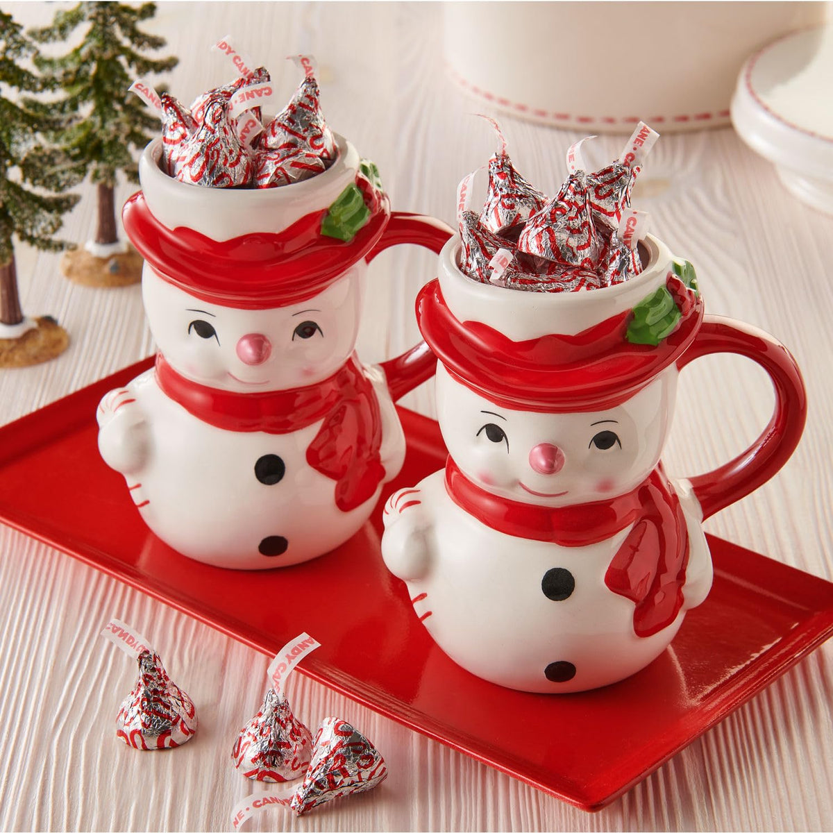 HERSHEY'S KISSES Candy Cane Flavored, 34.88 oz Bulk Bag, Red Christmas Candy