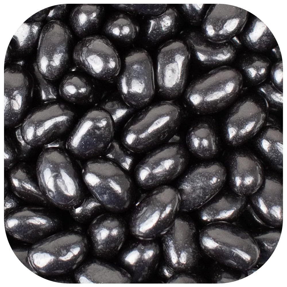 Black Candy Bulk Jelly Beans - Mixed Fruit Flavored Chewy Candy Beans For Party Favors, Buffets, Dessert Tables, Goodie Bags and