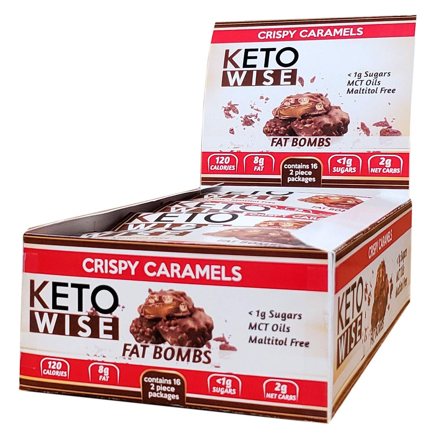 Keto Wise Fat Burst Items - Crispy Caramels - 16 Packs 32G Each