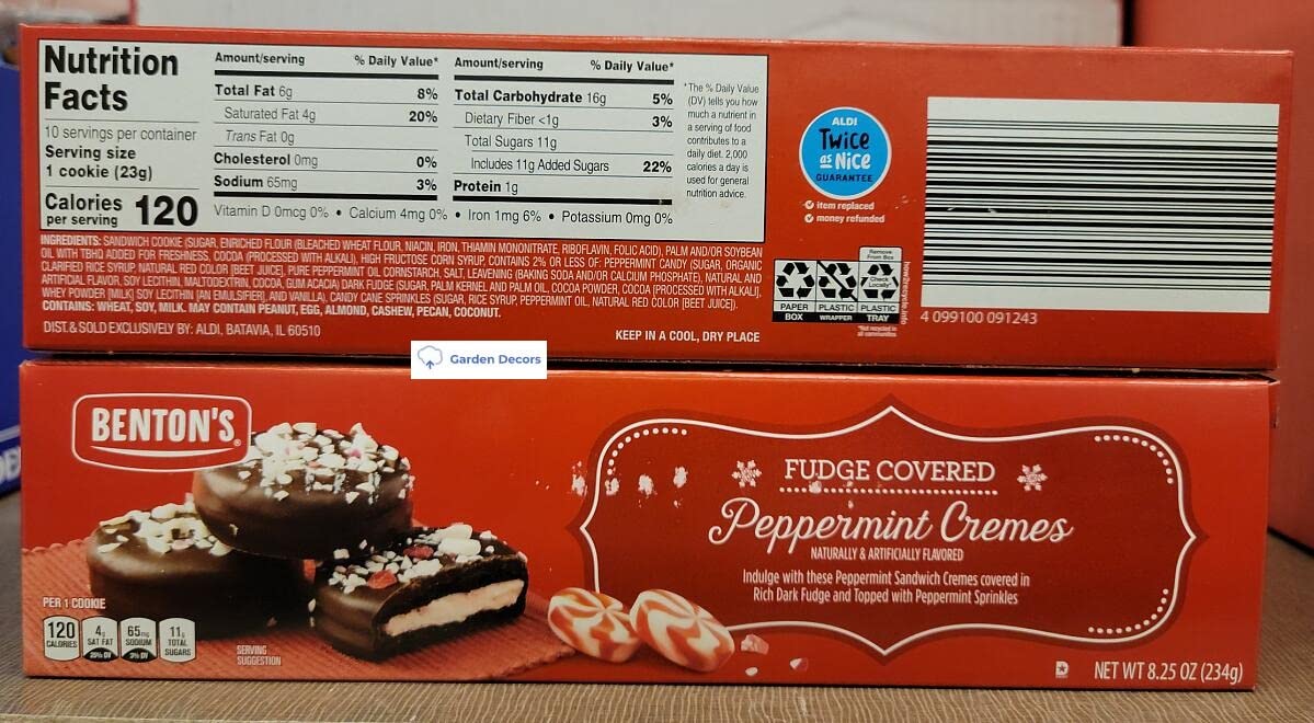Bentons Fudge Covered Peppermint Cremes 8.25oz 234g (Two Boxes)