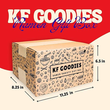 KF GOODIES Korean Ramen Variety Pack Gift Box (10 Count) – Spicy Buldak Noodle Assortment for Birthdays, College Care Packages, Office Snacks, and Gift Baskets