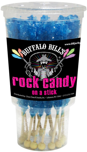 Buffalo Bills Raspberry (Dark Blue) Rock Candy On A Stick (12-Ct Cup Dark Blue Rock Candy Sticks)