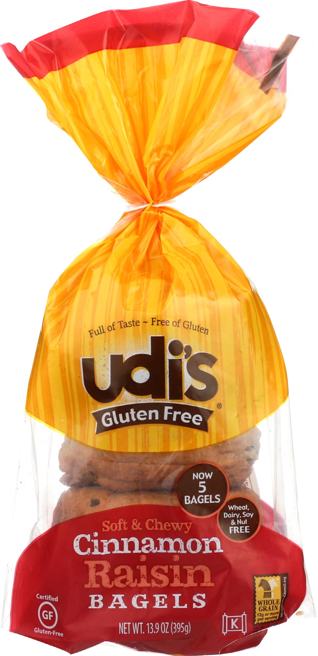 Udis Cinnamon Raisin Gluten Free Bagels