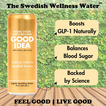 Good Idea Sparkling Water, Functional Beverage, No Caffeine, No Sugar, Variety Pack, 12 Fl Oz (Pack of 18), 3 Flavors