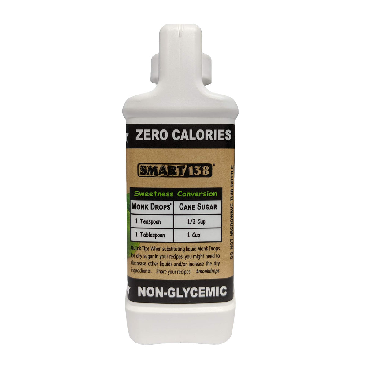 Smart138 Monk Drops Liquid Sweetener, Zero Calories, Zero Sugar, 8 Fl Oz Jug