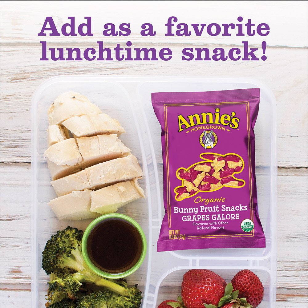 Annies Homegrown Organic Bunny Fruit Snacks , Grapes Galore, 20 Pouches, 0.8oz