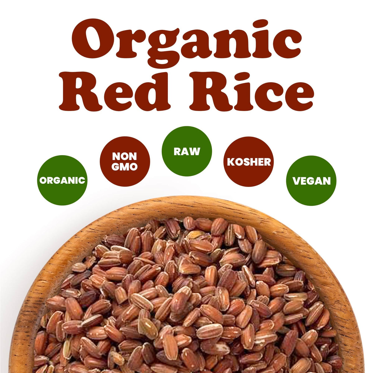 Food To Live Organic Red Rice, 10 Pounds - Non-Gmo, Whole Grain Variety, Non-Sticky, Vegan, Kosher. Source Of Protein. Rich In A