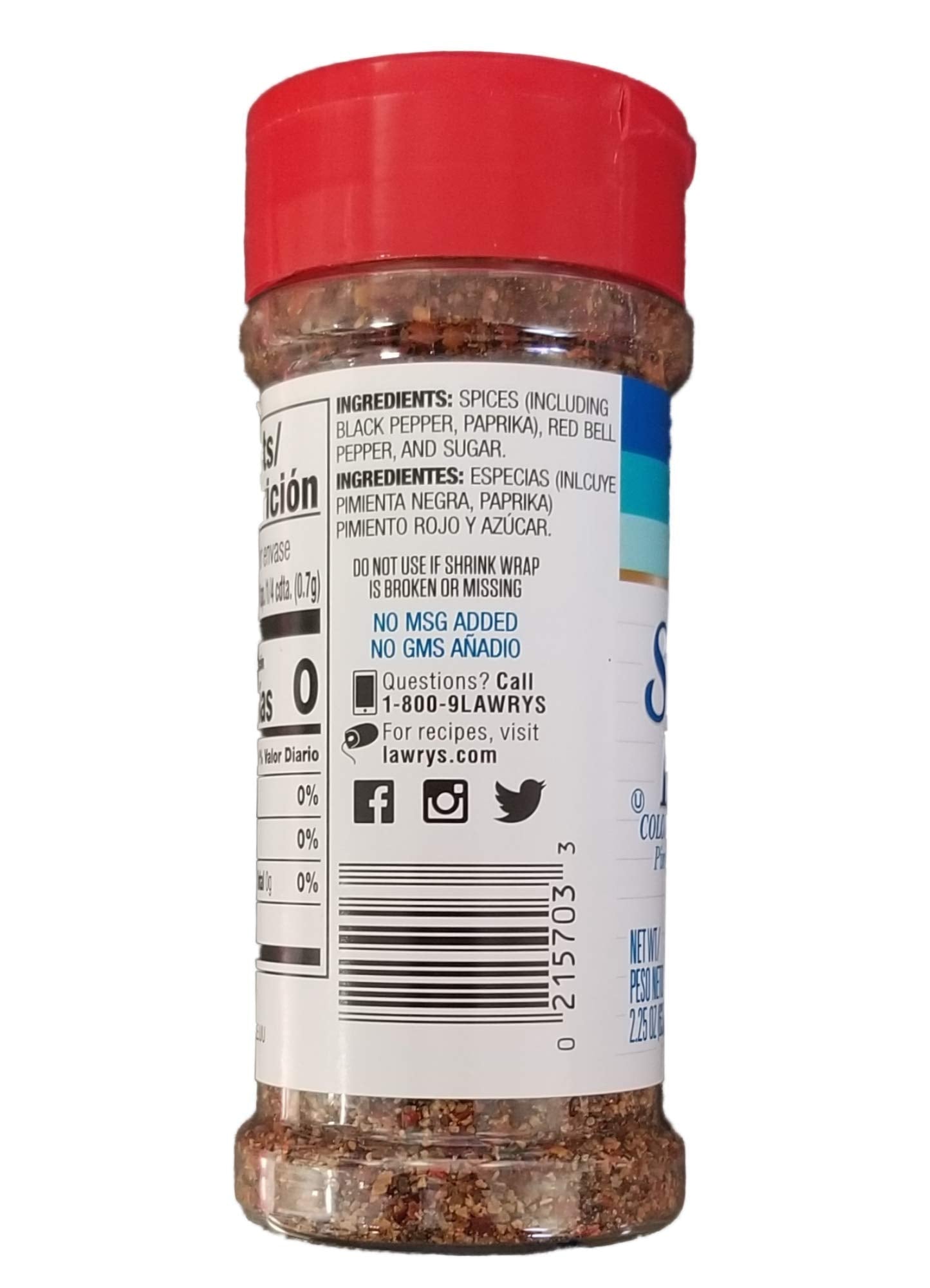 Lawry's Seasoned Pepper, 2.25 OZ (3- Pack)