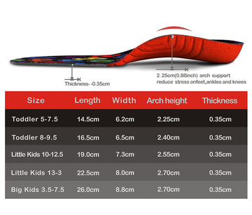 Orthotics Insole Kids - Orthotic Shoes Inserts For Flat Feet And Arch Support (Toddler 5-7.5)