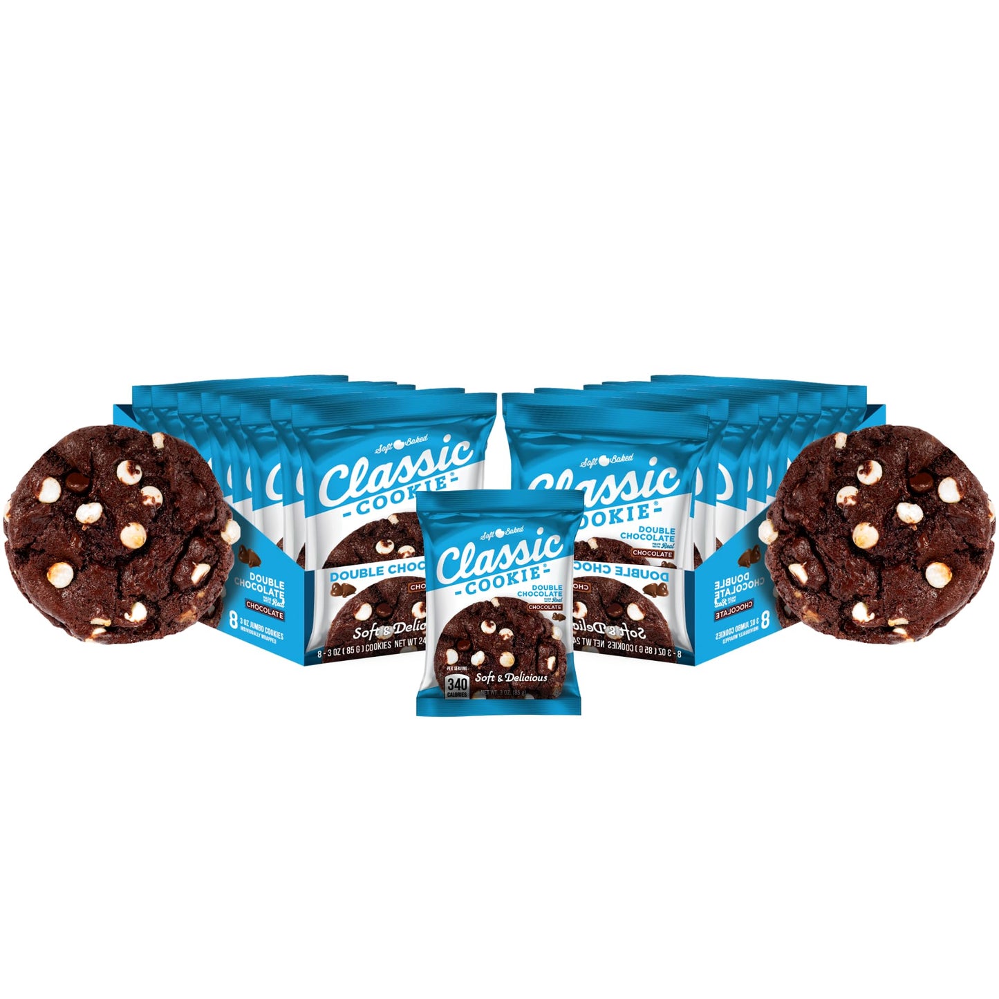 Classic Cookie Soft Baked Double Chocolate Cookies 2 Boxes 16 Individually Wrapped Cookies