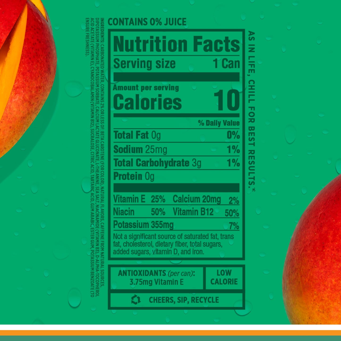 Sparkling Ice Energy Drinks, Maximum Mango, Zero Sugar, 12 Fl Oz Cans, Pack of 12