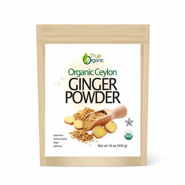 True Organic Ceylon Ginger Powder 1 Pound Bulk Bag Certified Organic Usda & Kosher Certified Non-Gmo Organic Ginger Powder Groun