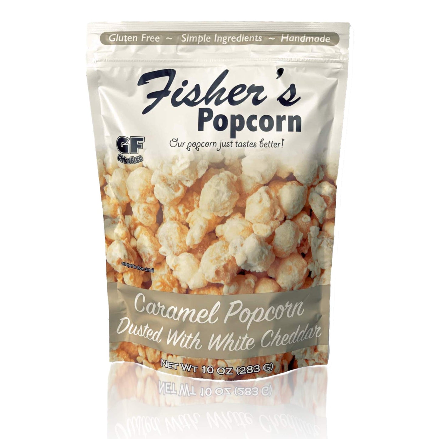 Fishers Popcorn | Caramel Dusted with White Cheddar Flavor | 10oz Bag