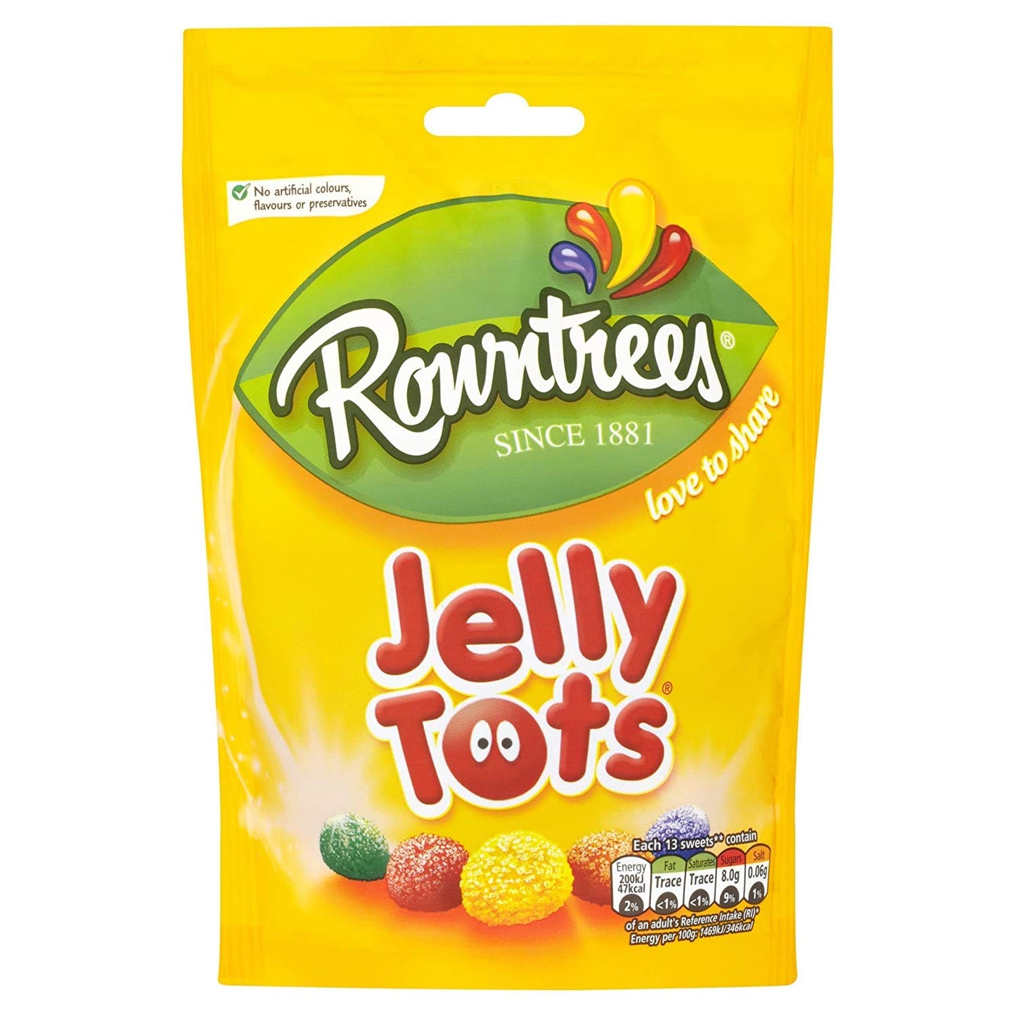 Rowntree Jelly Tots Pouch 150G (Pack Of 6)