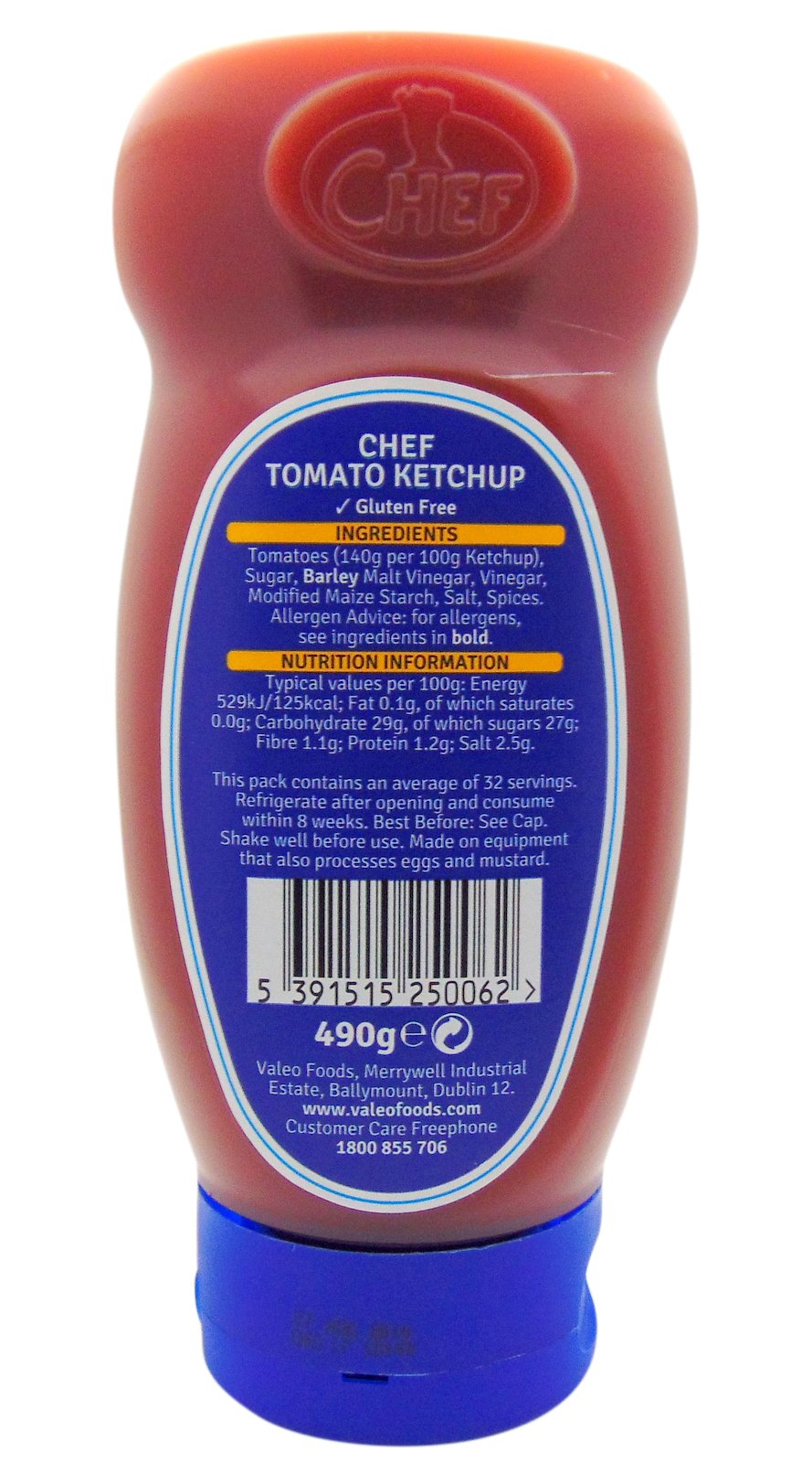 Chef Squeezy Tomato Ketchup Squeezy 490g