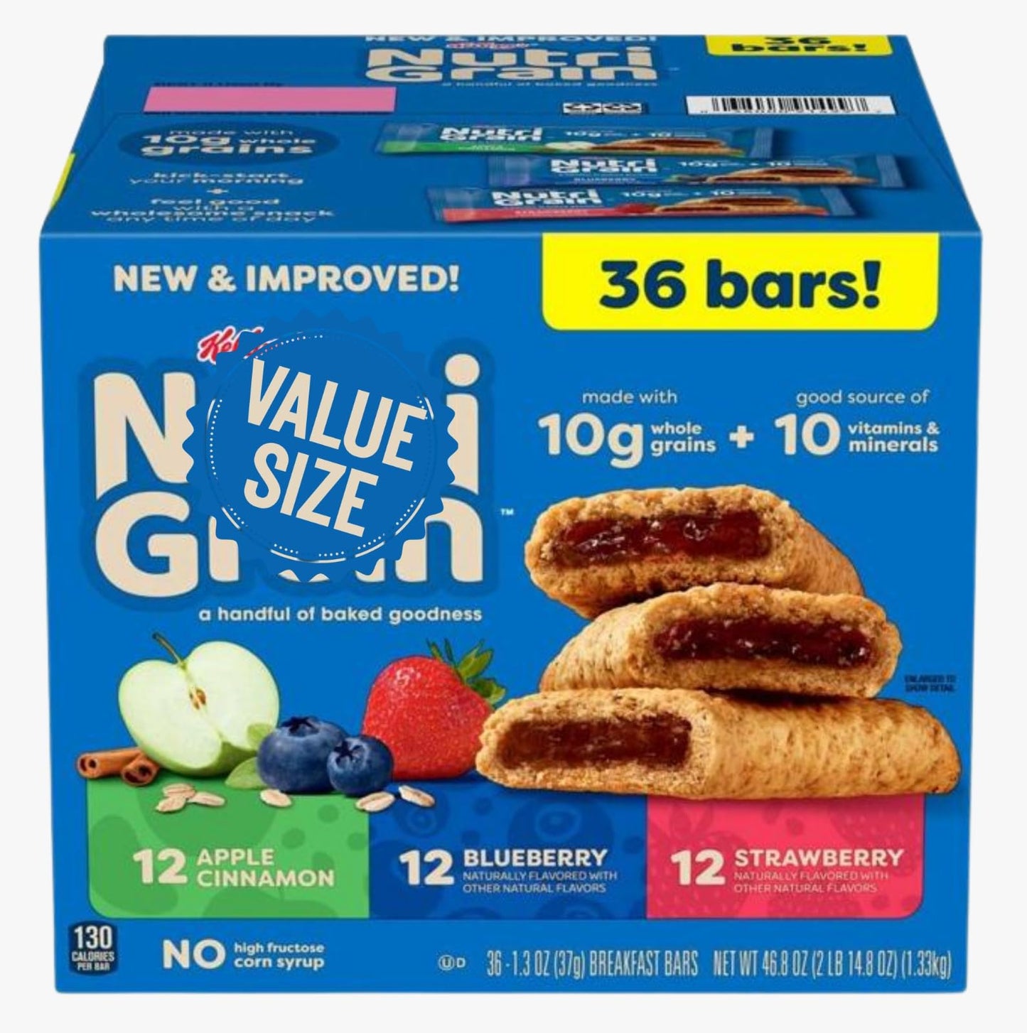 Breakfast Bars, Variety Pack, 1.3 oz, 36 ct