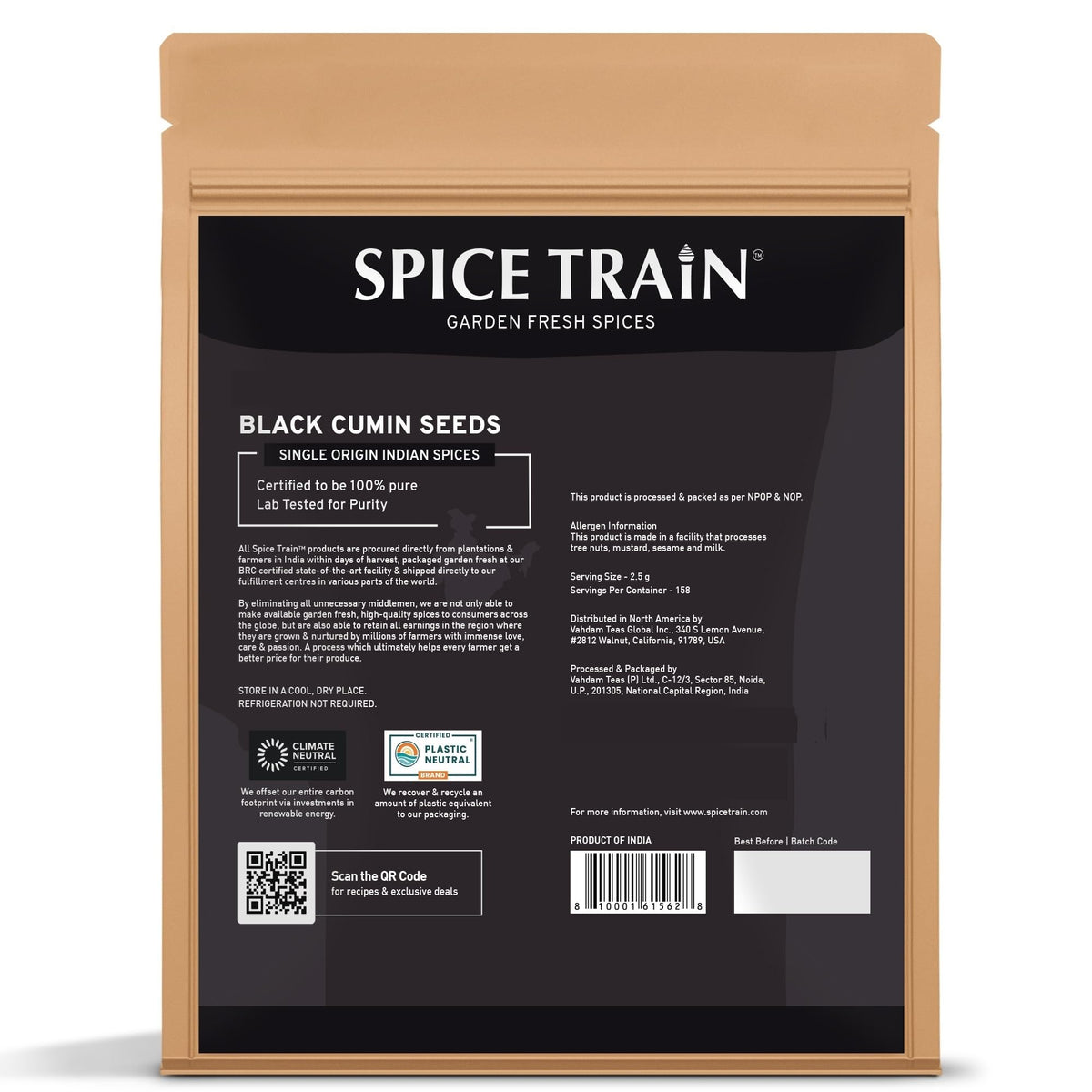 HANDPICK Black Cumin Seed (14oz) Pure Nigella Seeds - No Salt or Preservatives, Non GMO | Indian Black Whole Cumin | Gluten Free