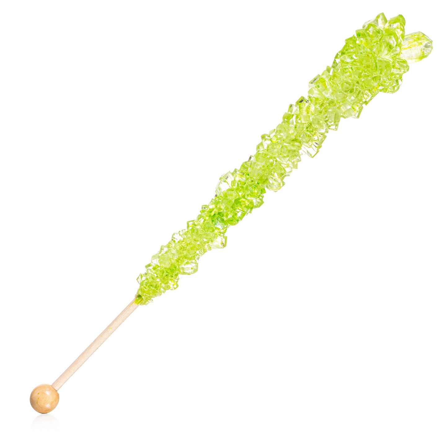 Candy Envy - Light Green Rock Candy Sugar Sticks - Watermelon Flavored - 12 Indiv. Wrapped