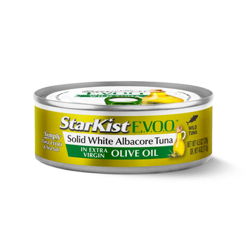 Starkist E.V.O.O. Solid White Albacore Tuna In Extra Virgin Olive Oil, 4.5 Oz, Pack Of 12