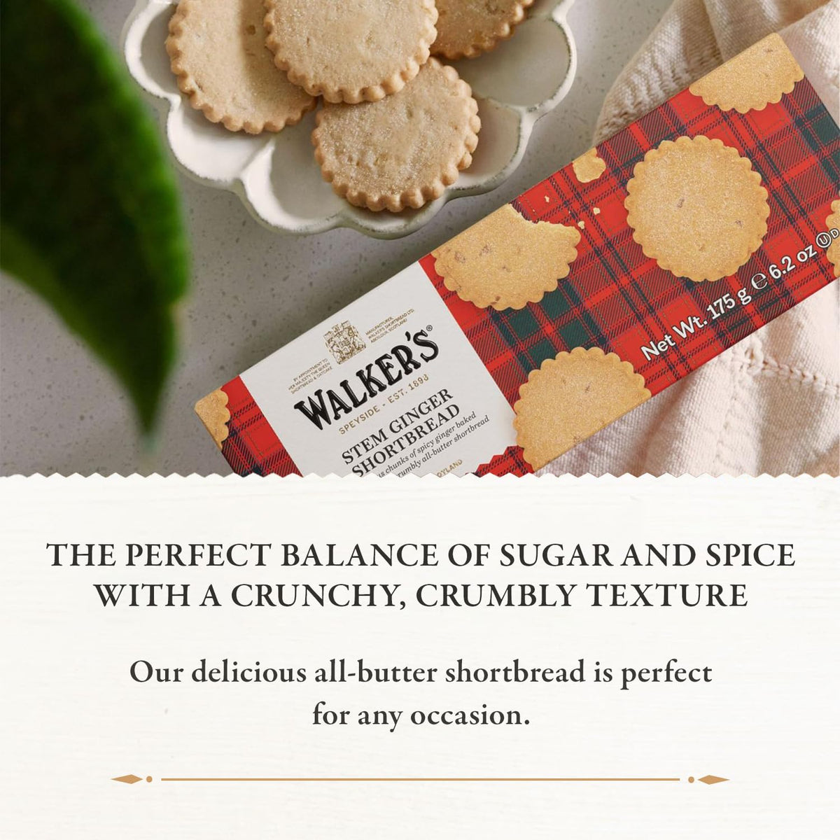 Walkers Shortbread Stem Ginger Cookies, Pure Butter Shortbread Cookies, 62 Oz Box (Pack Of 4)