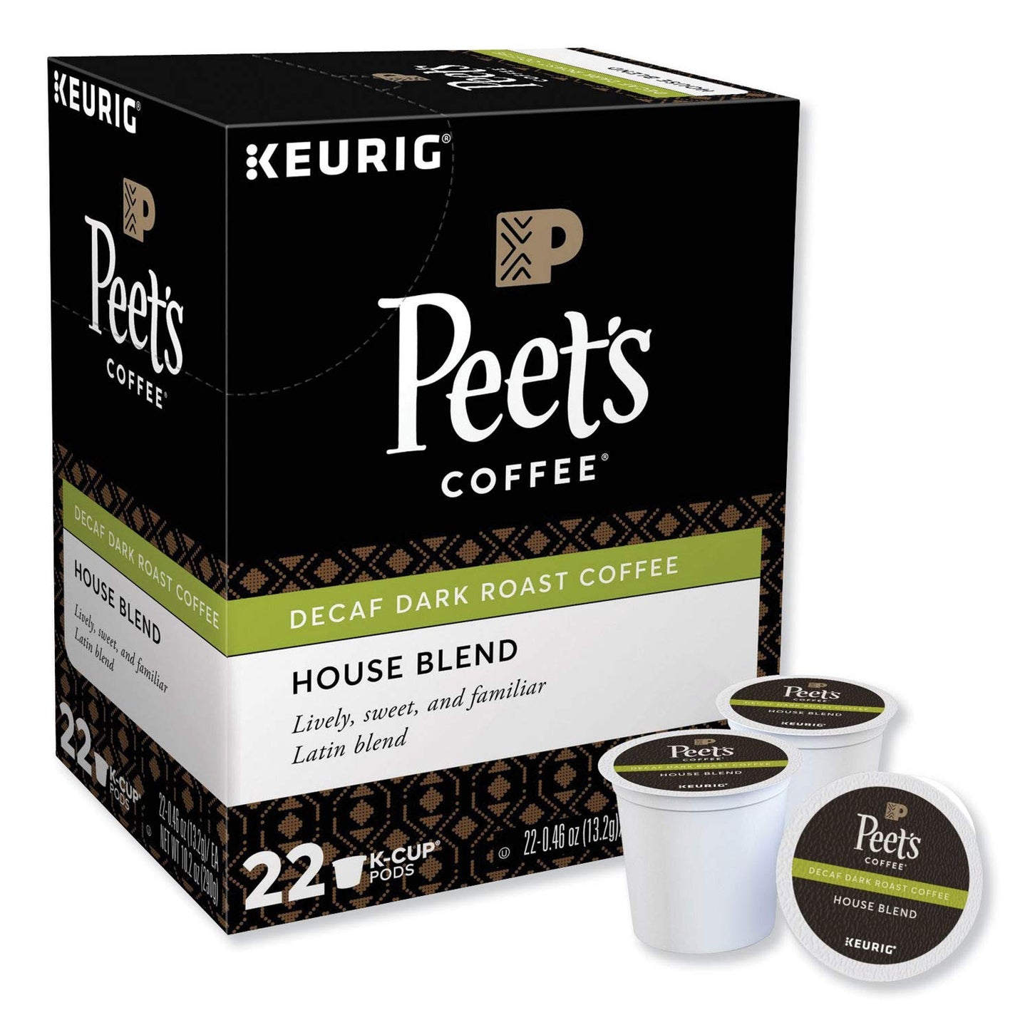 Peets Coffee Decaf House Blend K-Cups, 96 Count, Model 6001