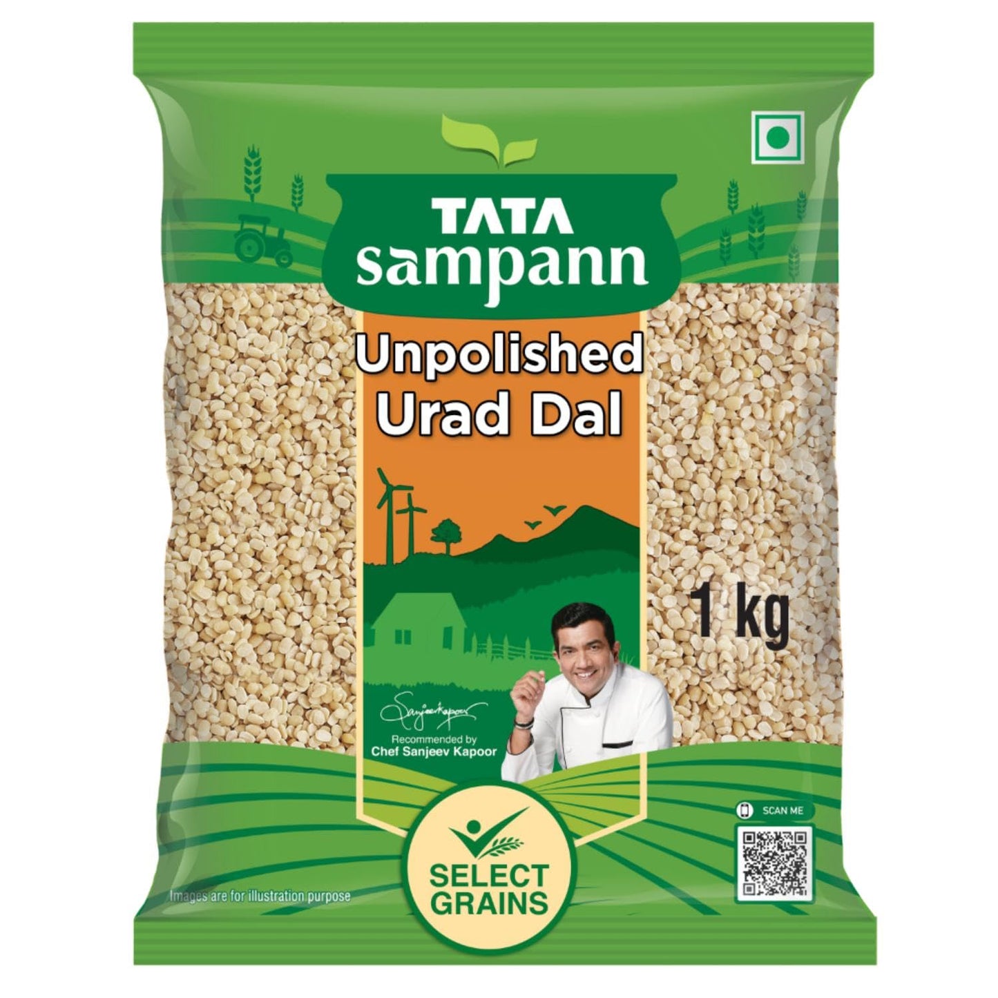 Tata Sampann Unpolished Urad Dal (Split) 1Kg