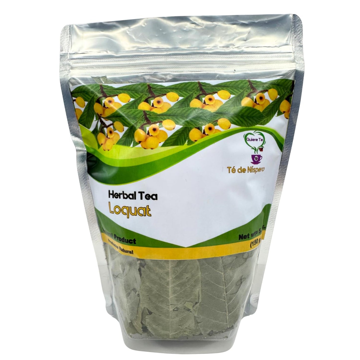 Loquat Leaf Tea Hoja De Nispero Quiere Te 5.3 0Z (150Grams) Up To 100 Cups Herbal Tea Loquat Leaves Resealable Bag Product From Mexico 100% Natural