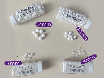 Edible White Pearl Sugar Sprinkles 3.53 oz, 14mm Candy Pearls Ideal for Baking, Cake and Cupcake Toppers, Cookie Decoration, Ice