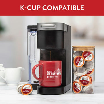 SAN FRANCISCO BAY Compostable Coffee Pods - Fog Chaser, Medium Dark Roast, 36 Ct, K Cup Compatible with Keurig 2.0