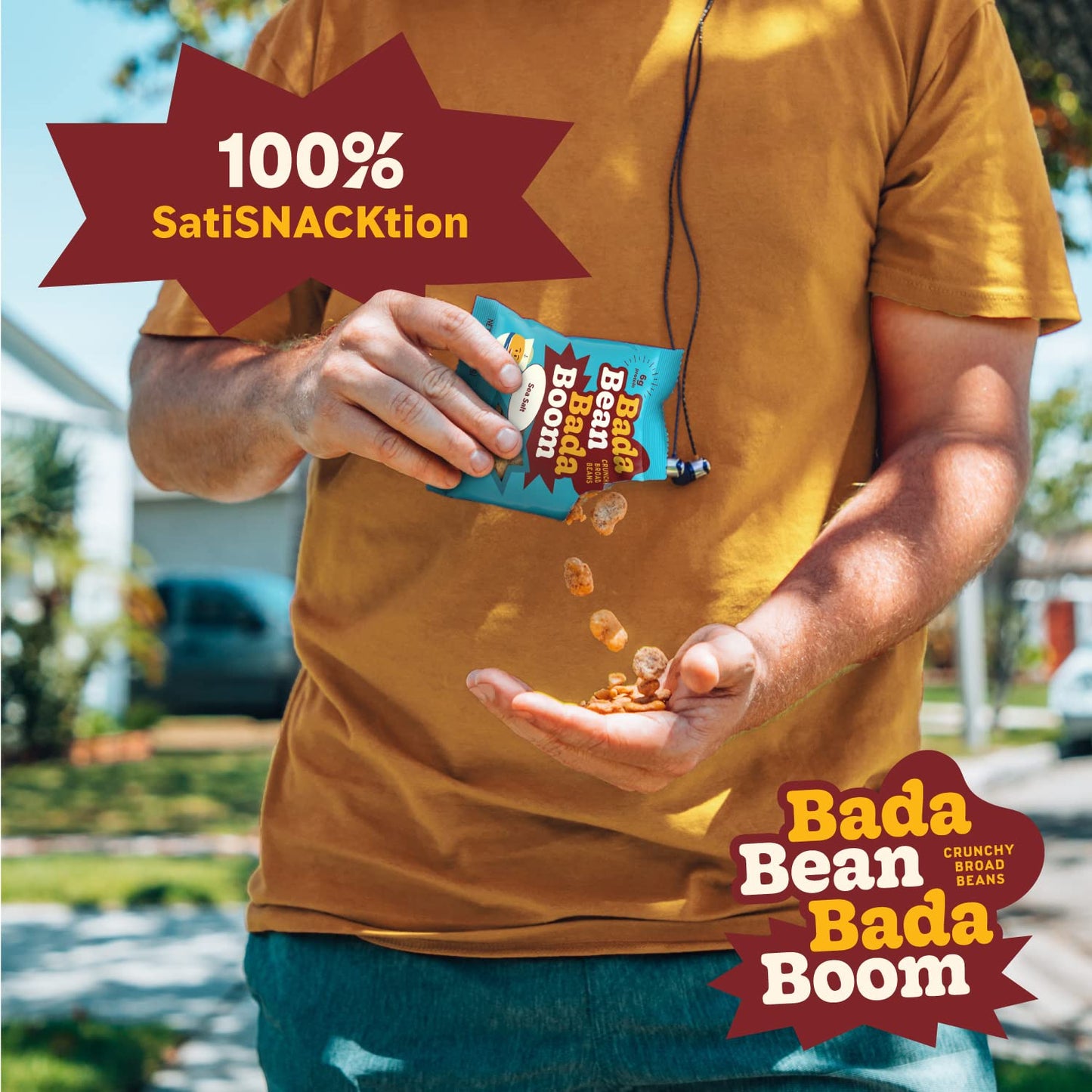 Enlightened Bada Bean Bada Boom - Plant-Based Protein, Gluten Free, Vegan, Crunchy Roasted Broad (Fava) Bean Snacks, 100 Calorie