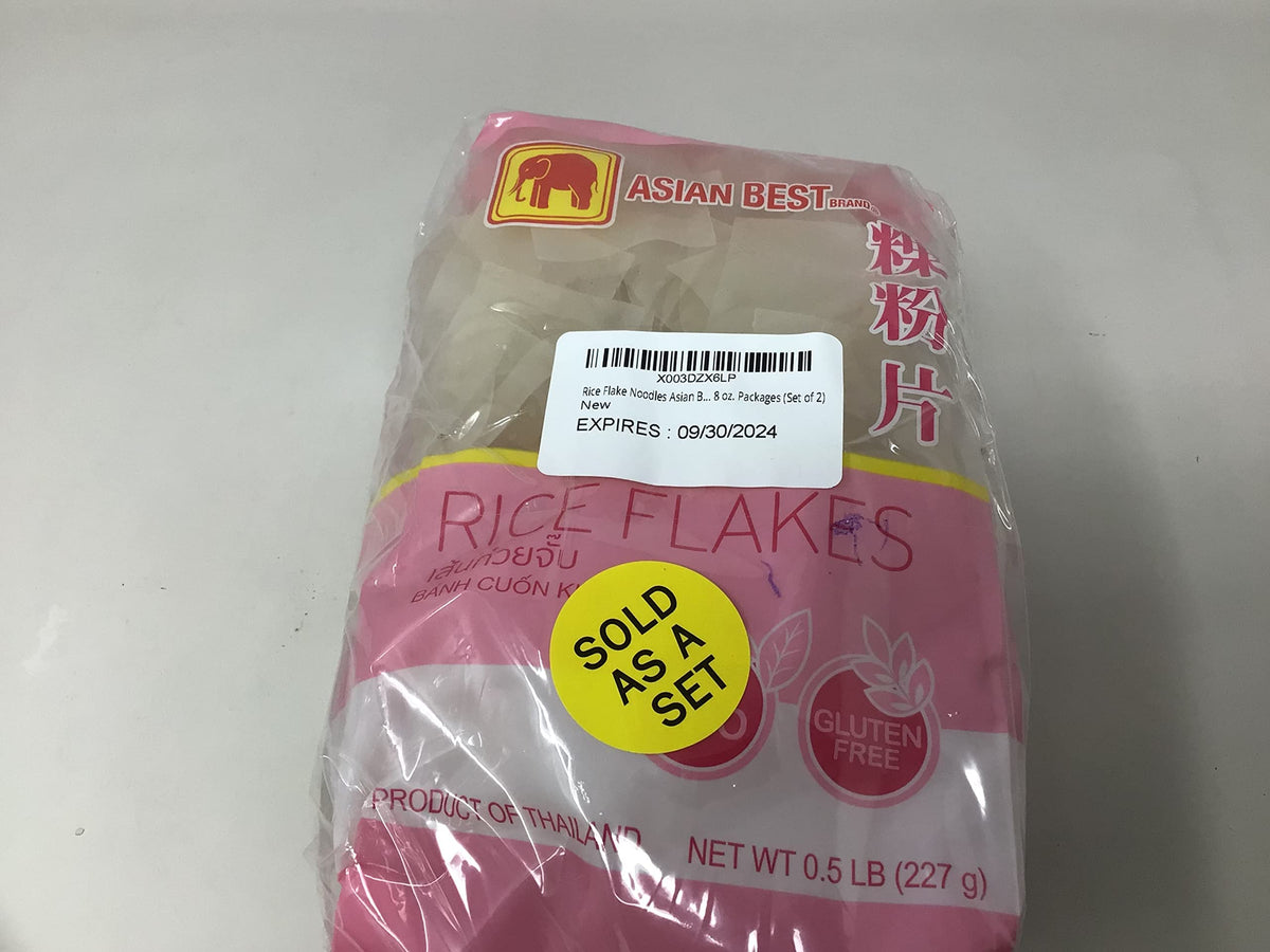 Asian Best Rice Flake Noodles, 8 oz. Pack of 2 - Authentic Asian Cuisine