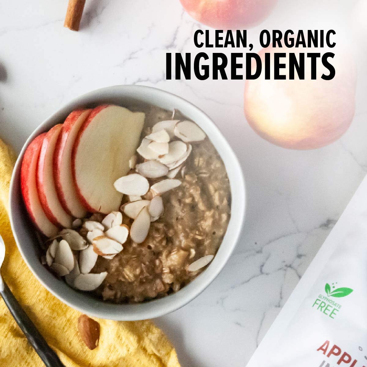 One Degree Organic Foods Sprouted Instant Oatmeal, Usda Organic, Non-Gmo, Vegan, And Gluten Free Instant Oatmeal (Apple Cinnamon, 6 Pack)