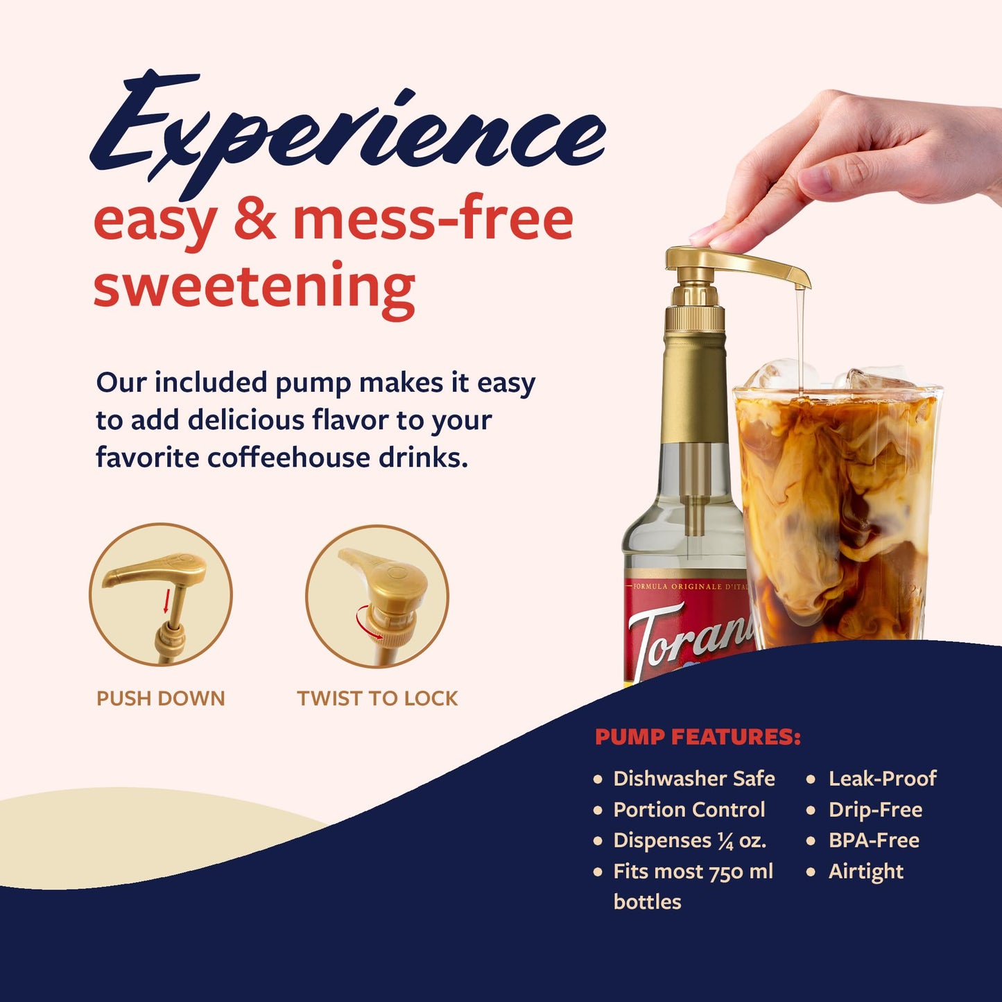 Torani Coffee Syrup, Peppermint Flavored Syrup For Drinks, Pump Included, 25.4 Fl Oz