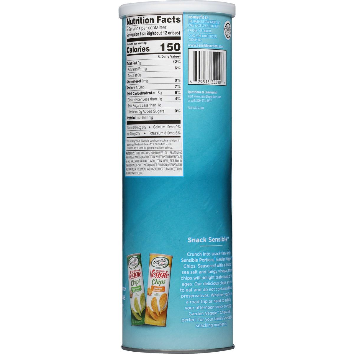 Sensible Portions Stacked Garden Veggie Chips, Salt & Vinegar, 5 oz (Pack of 2)