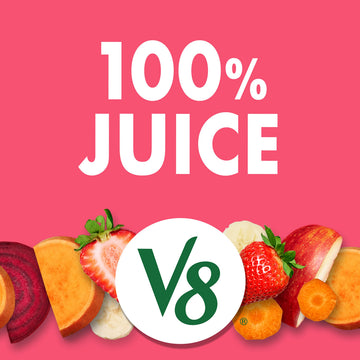 V8 Strawberry Banana 100% Fruit and Vegetable Juice, 8 fl oz Can (24 Pack)