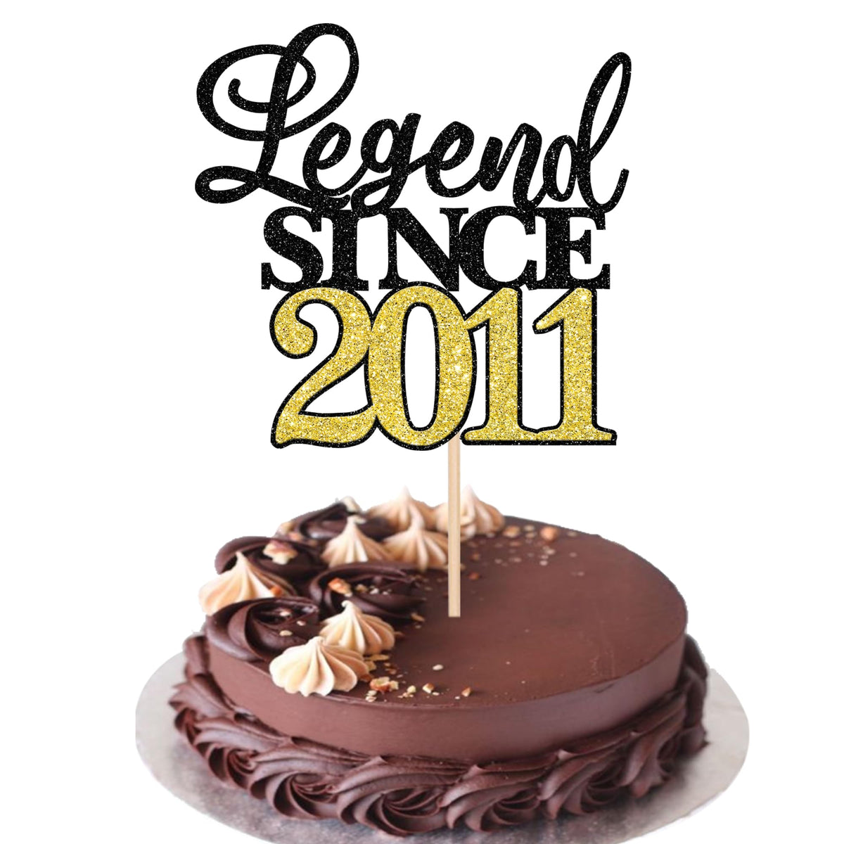 Rsstarxi 1 Pack Legend Since 2011 Cake Topper Glitter Happy 14Th Birthday Cake Topper Cheers To 14 Fabulous Cake Decoration For 14Th Birthday Wedding Anniversary Party Black Gold