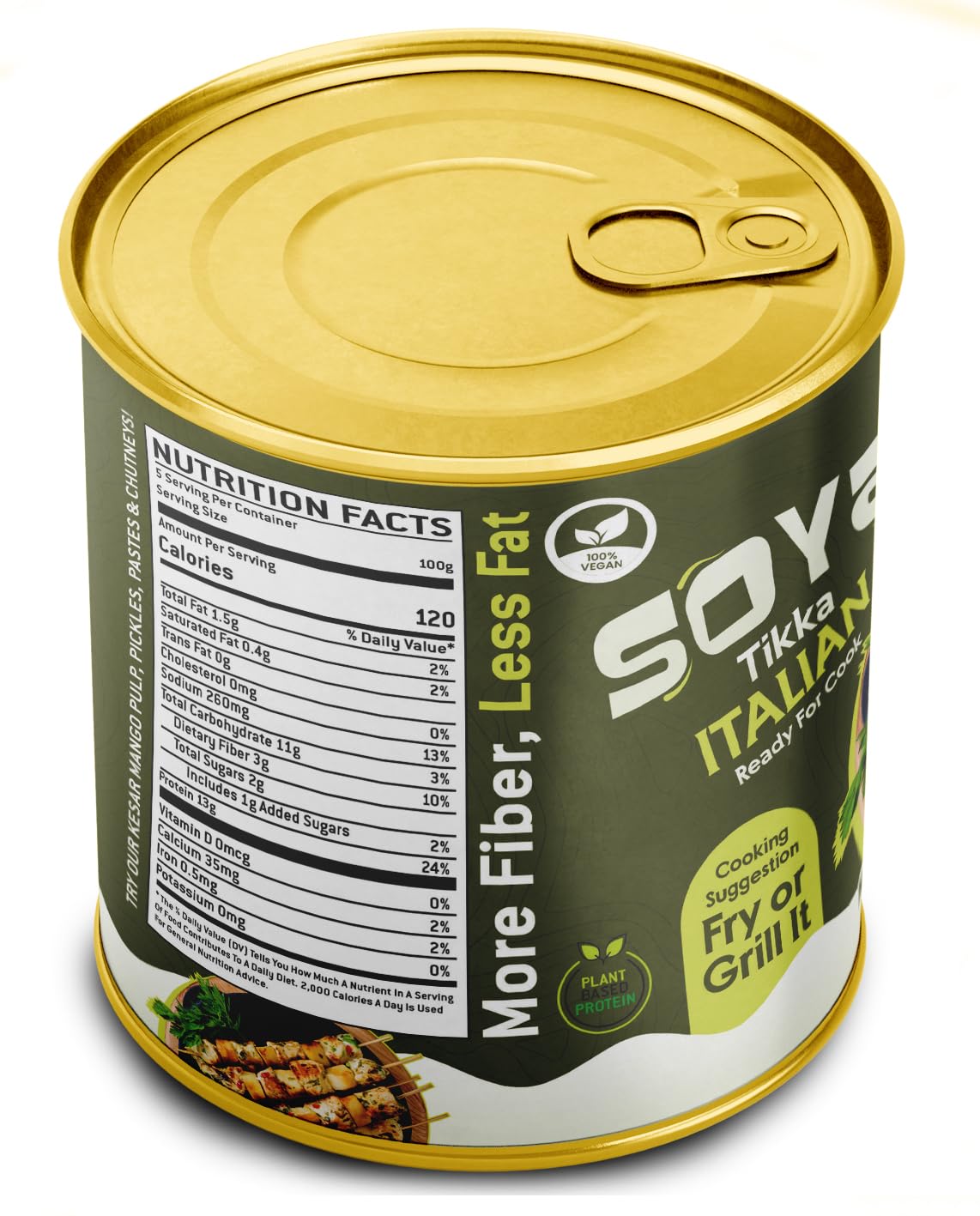 Rani Soya Tikka Italian 30Oz (1.875Lbs) 850G, Pack Of 6, Ready For Cook ~ Easy Open Lid | All Natural | Vegan | No Colors | Non-